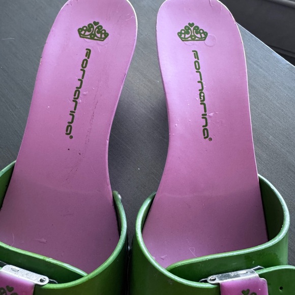 Authentic Fornarina Green and Pink Women's Heels made in Italy size 7 - Picture 2 of 8